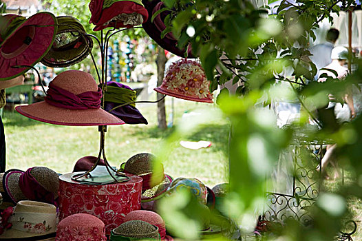 红色,帽子,花园派对