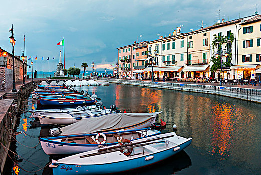 港口,渔船,加尔达湖,威尼托,意大利,欧洲