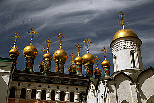 欧洲,俄罗斯,莫斯科,大教堂,圆顶,克里姆林宫