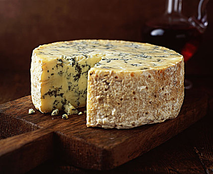 蓝纹奶酪,圆,木质,案板