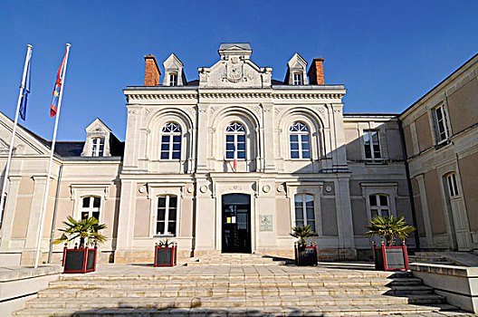 市政厅,榅桲树,缅因与卢瓦省,卢瓦尔河地区,法国,欧洲