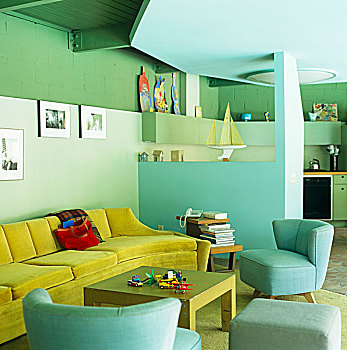 天鹅绒,沙发,对比,彩色,生活方式,区域