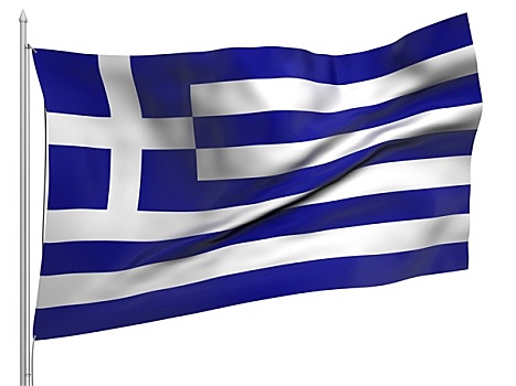 飞,旗帜,希腊,国家