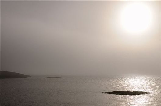 雾,上方,海洋,瑞典