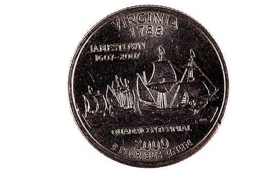 尾部,弗吉尼亚,美国,25分硬币