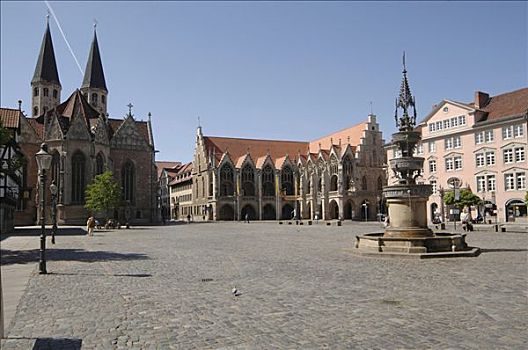 老城,市场,教堂,老市政厅,不伦瑞克,下萨克森,德国