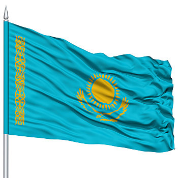 哈萨克斯坦,旗帜,旗杆