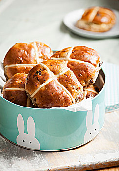 复活节十字面包,复活节,罐头,复活节烤点,英格兰