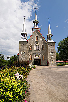 教堂,白色,钟楼,魁北克,加拿大