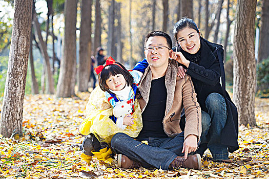 幸福之家,一起,頭像,樹林,父親,母女