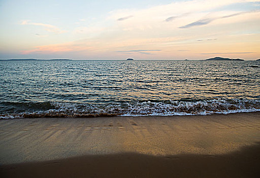 海滩,海洋,日落,风景