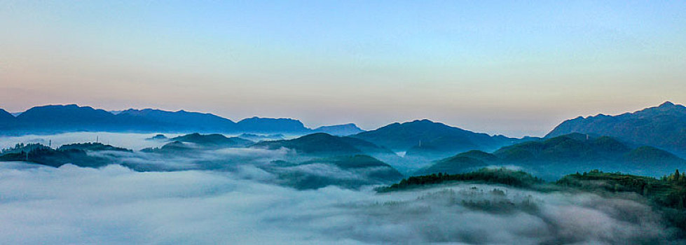 山区晨雾如幻境