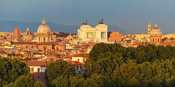 俯视,美好,风景,罗马,日落,意大利