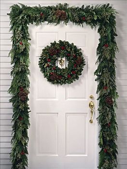 门,圣诞装饰