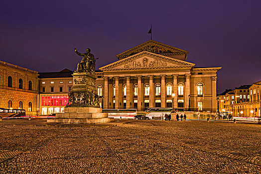 德国,巴伐利亚,上巴伐利亚,慕尼黑,国家剧院,歌剧院,国王,纪念建筑