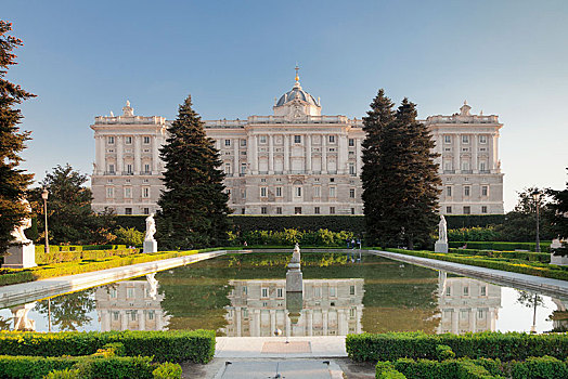花园,马德里皇宫,马德里,西班牙,欧洲