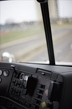 卡车,出租车,雨,挡风玻璃