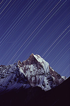 流星,星迹,喜马拉雅山,尼泊尔