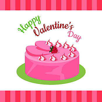 高兴,情人节,蛋糕,草莓,隔绝,巧克力,生日,婚礼蛋糕,甜点,饼干,吻,食物,甜,馅饼,奶油,水果,矢量,插画