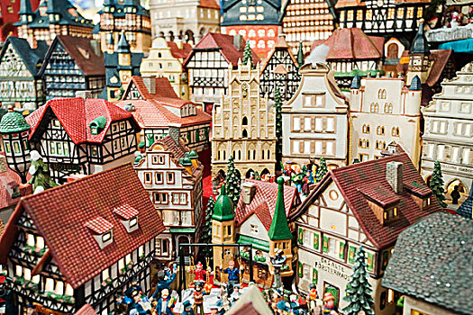 玩具,房子,圣诞装饰,圣诞市场,纽伦堡,弗兰克尼亚,巴伐利亚,德国,欧洲