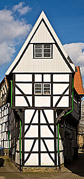历史,半木结构房屋,形状,铁,中心,鲁尔区,北莱茵威斯特伐利亚,德国,欧洲