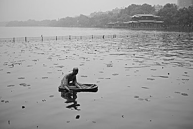 西湖全景石雕图片