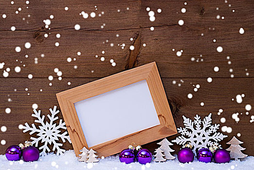 紫色,圣诞装饰,留白,雪花,雪