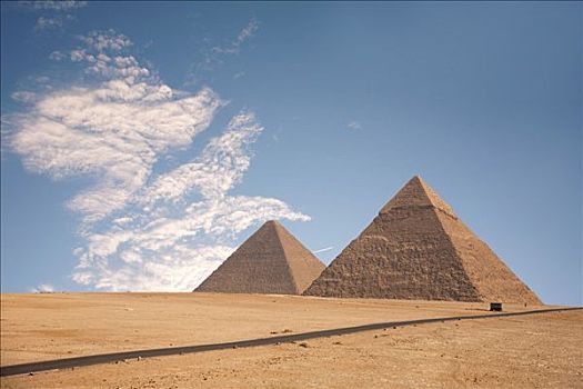 吉萨金字塔,胡夫金字塔,卡夫拉金字塔,开罗,埃及,北非