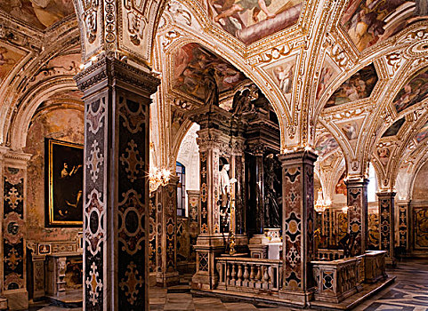 地穴,中央教堂,阿马尔菲,世界遗产,坎帕尼亚区,意大利,欧洲