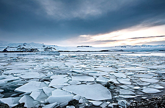 浮冰,杰古沙龙湖,冰河,泻湖,南方,边缘,瓦特纳冰川,东方,区域,冰岛,欧洲