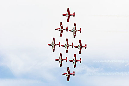 红色,展示,军事,喷气式飞机,排列,艾伯塔省,加拿大