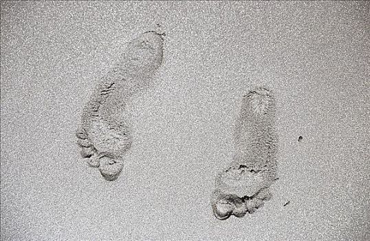 脚印,轨迹,沙子