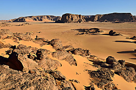 风景,上方,国家公园,世界遗产,撒哈拉沙漠,北非,阿尔及利亚,非洲