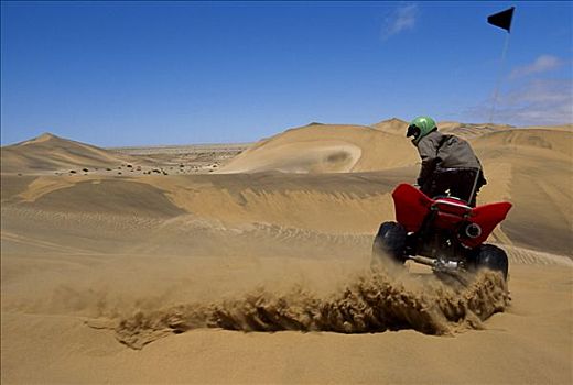 全地形车,线组,沙丘,纳米布沙漠,纳米比亚,非洲