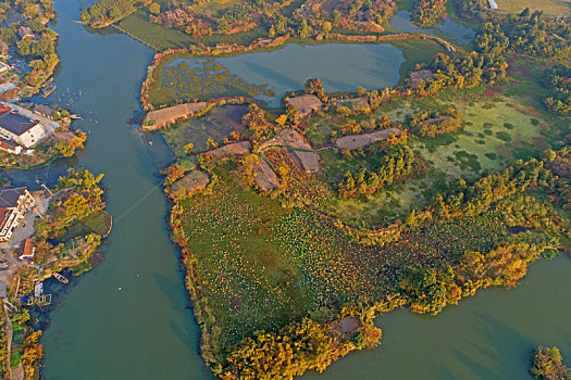 中国最美湿地,浙江省湖州市德清县下渚湖航拍