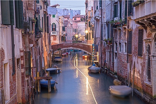 威尼斯,运河,早晨,桥