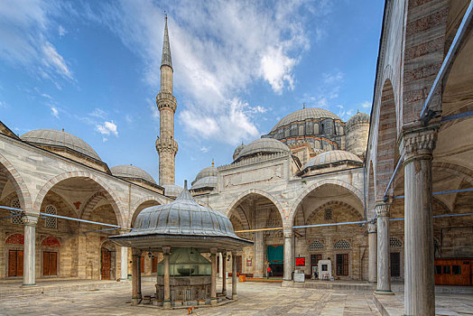 中庭,清真寺,建造,地区,伊斯坦布尔,欧洲,省,土耳其
