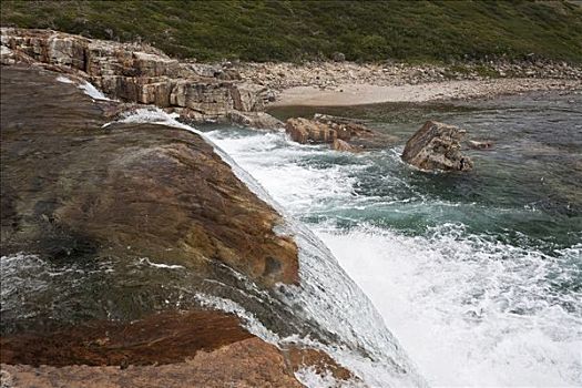 瀑布,河,自然保护区,巴芬岛,加拿大