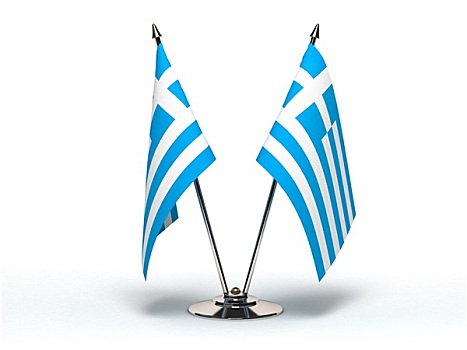 微型,旗帜,希腊,隔绝