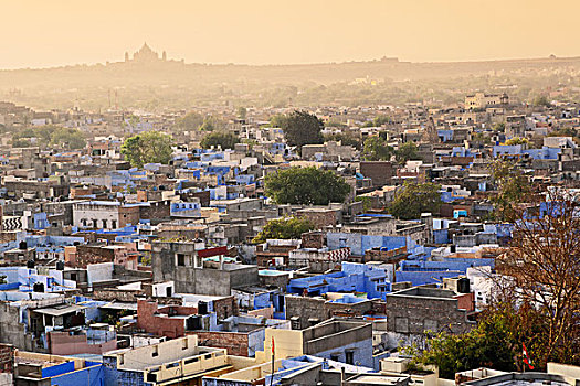 城市,印度,远景,塔尔沙漠