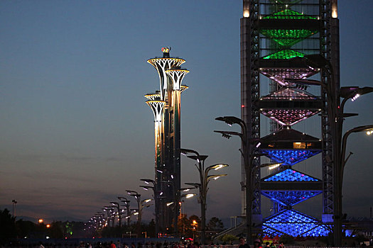 北京奥林匹克公园美丽夜色