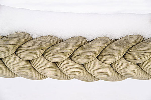 露珠,积雪,特写,冬天,雪,绳索,编织物,冷冰冰