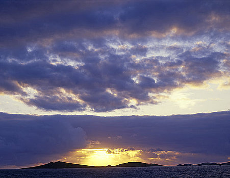 英格兰,锡利群岛,特雷斯科,日落
