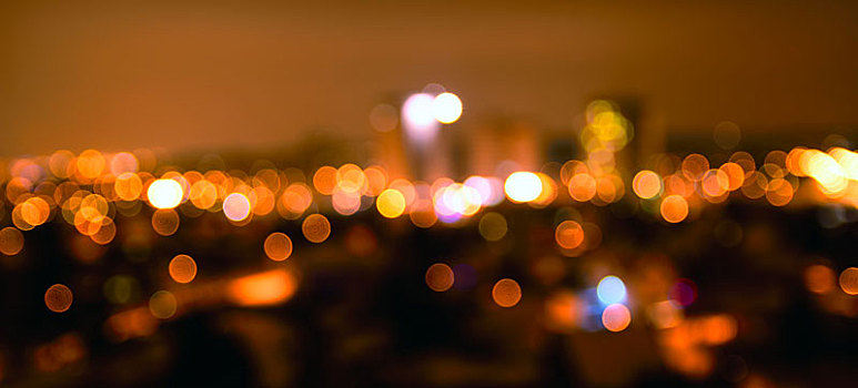 散焦,夜晚,城市灯光