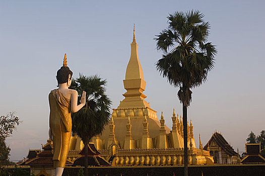 老挝,万象,佛塔,佛像