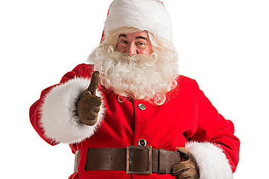 头像,高兴,圣诞老人,隔绝,白色背景,背景,竖大拇指