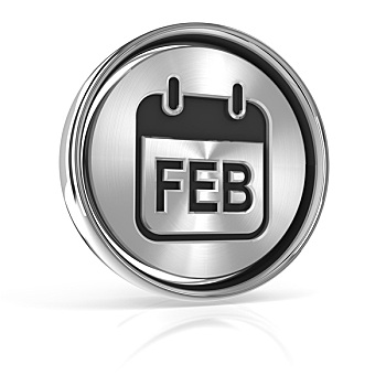 金属,二月,日历,象征