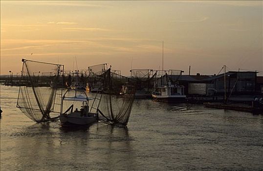 渔船,港口,密西西比河,三角洲