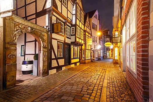 中世纪,街道,不莱梅,德国