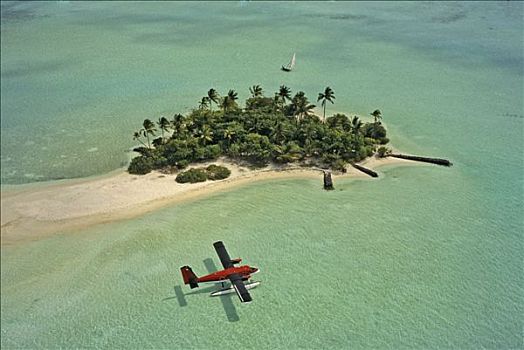 马尔代夫,日出,岛屿,飞机,航拍